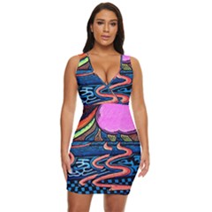 Grateful Dead Wallpaper Draped Bodycon Dress by Cendanart