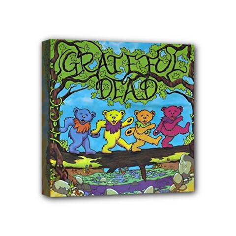 Dancing Bears Grateful Dead Mini Canvas 4  X 4  (stretched) by Cendanart