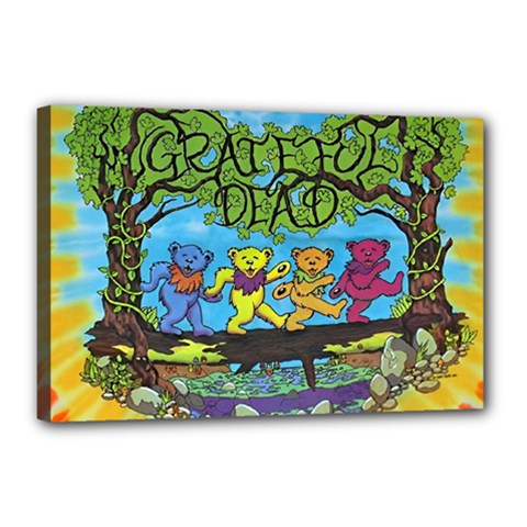 Dancing Bears Grateful Dead Canvas 18  X 12  (stretched) by Cendanart