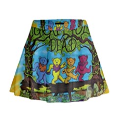 Dancing Bears Grateful Dead Mini Flare Skirt by Cendanart