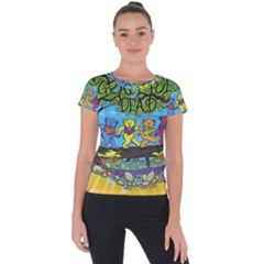 Dancing Bears Grateful Dead Short Sleeve Sports Top  by Cendanart