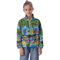 Dancing Bears Grateful Dead Kids  Half Zip Hoodie by Cendanart