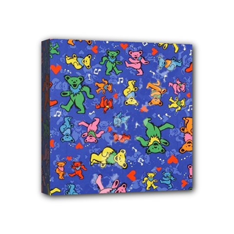 Grateful Dead Bears Pattern Mini Canvas 4  X 4  (stretched) by Cendanart