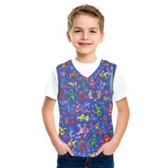 Grateful Dead Bears Pattern Kids  Basketball Tank Top by Cendanart