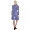 Grateful Dead Bears Pattern Long Sleeve Velvet Front Wrap Dress View2