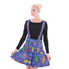 Grateful Dead Bears Pattern Suspender Skater Skirt