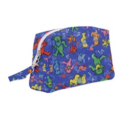 Grateful Dead Bears Pattern Wristlet Pouch Bag (medium) by Cendanart