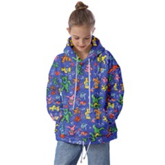 Grateful Dead Bears Pattern Kids  Oversized Hoodie by Cendanart