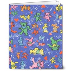 Grateful Dead Bears Pattern 8  X 10  Hardcover Notebook by Cendanart