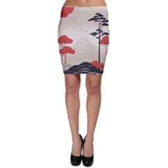 Japanese Nature Spring Garden Bodycon Skirt by Ndabl3x