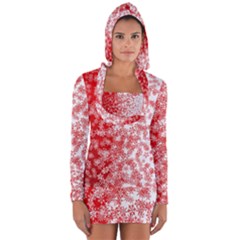 Christmas New Year Snowflake Deer Long Sleeve Hooded T-shirt by Ndabl3x