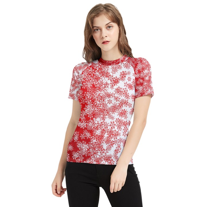 Christmas New Year Snowflake Deer Women s Short Sleeve Rash Guard