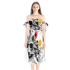 You Wanna Know The Real Me? Shoulder Tie Bardot Midi Dress by essentialimage