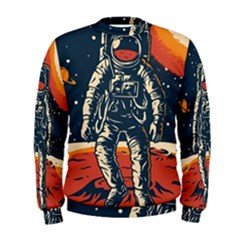 Vintage Retro Space Posters Astronaut Men s Sweatshirt