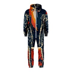 Vintage Retro Space Posters Astronaut Hooded Jumpsuit (kids)