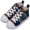 Vintage Retro Space Posters Astronaut Kids  Mid-Top Canvas Sneakers View2