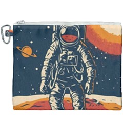 Vintage Retro Space Posters Astronaut Canvas Cosmetic Bag (xxxl) by Sarkoni