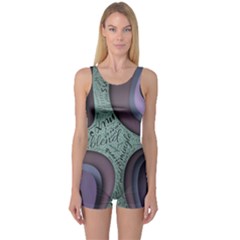 Converge Diverge Mingle Mix Divide One Piece Boyleg Swimsuit by Paksenen