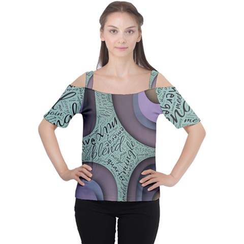 Converge Diverge Mingle Mix Divide Cutout Shoulder T-shirt by Paksenen