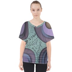 Converge Diverge Mingle Mix Divide V-neck Dolman Drape Top by Paksenen