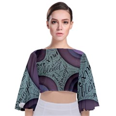 Converge Diverge Mingle Mix Divide Tie Back Butterfly Sleeve Chiffon Top by Paksenen