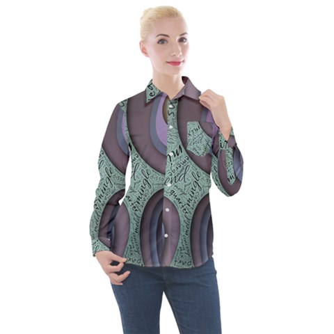 Converge Diverge Mingle Mix Divide Women s Long Sleeve Pocket Shirt by Paksenen