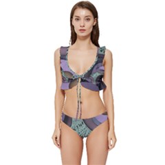 Converge Diverge Mingle Mix Divide Low Cut Ruffle Edge Bikini Set by Paksenen