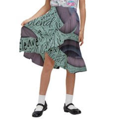 Converge Diverge Mingle Mix Divide Kids  Ruffle Flared Wrap Midi Skirt by Paksenen