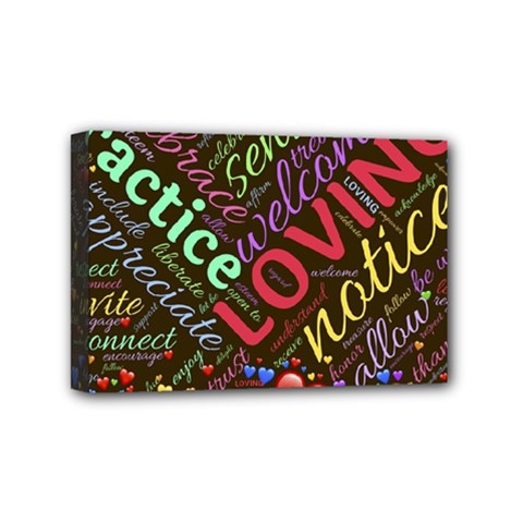 Loving Practice Agape Heart Mini Canvas 6  X 4  (stretched) by Paksenen