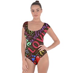 Loving Practice Agape Heart Short Sleeve Leotard  by Paksenen