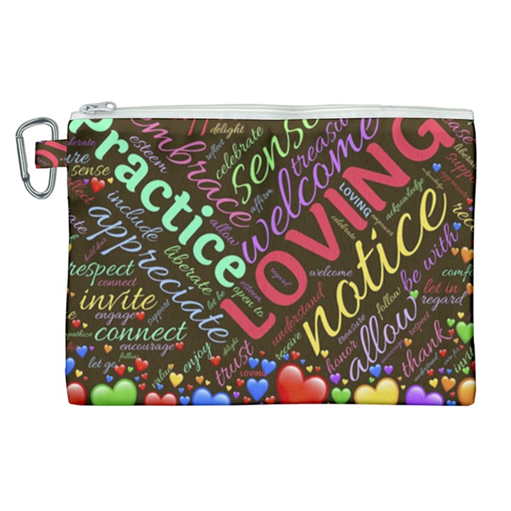 Loving Practice Agape Heart Canvas Cosmetic Bag (XL)