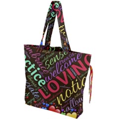 Loving Practice Agape Heart Drawstring Tote Bag