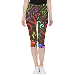 Loving Practice Agape Heart Inside Out Lightweight Velour Capri Leggings 