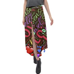 Loving Practice Agape Heart Velour Split Maxi Skirt by Paksenen