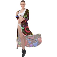 Loving Practice Agape Heart Maxi Chiffon Beach Wrap by Paksenen