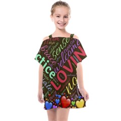 Loving Practice Agape Heart Kids  One Piece Chiffon Dress by Paksenen