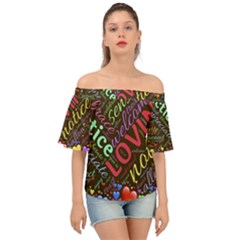 Loving Practice Agape Heart Off Shoulder Short Sleeve Top by Paksenen