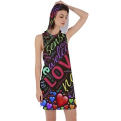 Loving Practice Agape Heart Racer Back Hoodie Dress by Paksenen