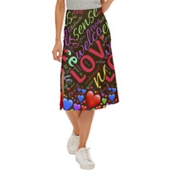 Loving Practice Agape Heart Midi Panel Skirt by Paksenen