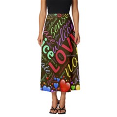 Loving Practice Agape Heart Classic Midi Chiffon Skirt by Paksenen