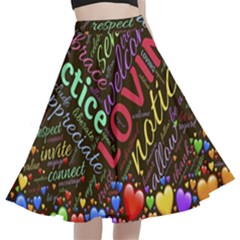 Loving Practice Agape Heart A-line Full Circle Midi Skirt With Pocket by Paksenen