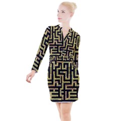 Mindset Stimulus Response Emotion Button Long Sleeve Dress by Paksenen