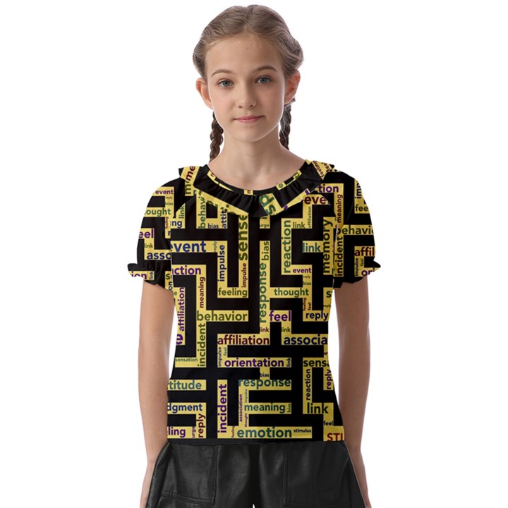 Mindset Stimulus Response Emotion Kids  Frill Chiffon Blouse