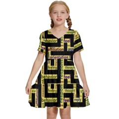 Mindset Stimulus Response Emotion Kids  Short Sleeve Tiered Mini Dress by Paksenen