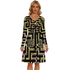 Mindset Stimulus Response Emotion Long Sleeve Dress With Pocket by Paksenen