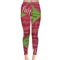 Fulfillment Satisfaction Happiness Inside Out Leggings by Paksenen