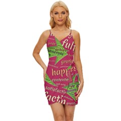 Fulfillment Satisfaction Happiness Wrap Tie Front Dress by Paksenen