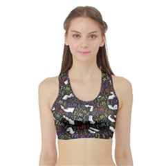 Mental Emojis Emoticons Icons Sports Bra With Border by Paksenen