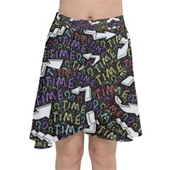 Mental Emojis Emoticons Icons Chiffon Wrap Front Skirt by Paksenen