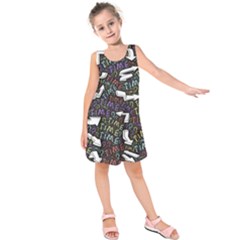 Mental Emojis Emoticons Icons Kids  Sleeveless Dress by Paksenen